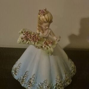 Porcelain Figurine with Floral Dress